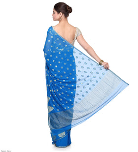 Blue Faux Georgette Saree