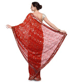 Rust Faux Georgette Saree