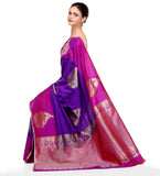 Purple Zari Woven Art Silk Saree