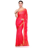 Rose Faux Chiffon Saree with Resham Buta