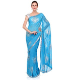 Blue Faux Georgette Saree