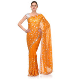 Crome Yellow Faux Georgette Saree