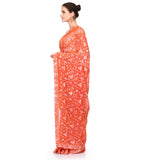 Peach Faux Georgette Saree