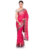 Magenta Faux Chiffon Saree