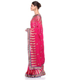 Magenta Faux Chiffon Saree