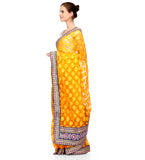 Yellow Net Brasso Saree